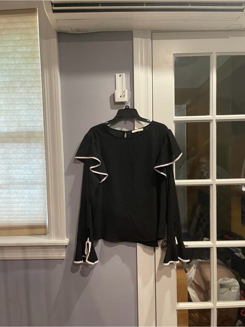June & Hudson Long sleeve ruffle blouse with bell sleeves